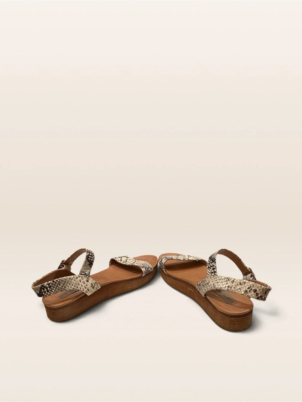Steve Madden Aida Snake Print Leather Flatform Sandals Size 9M